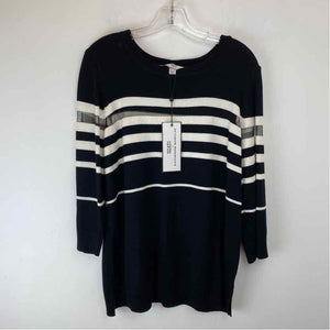 Pre-Owned Size XL Hilary Radley black W/ white Sweater