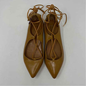 Pre-Owned Aquazzure Cognac Leather Shoe Size 7.5 Designer Shoes